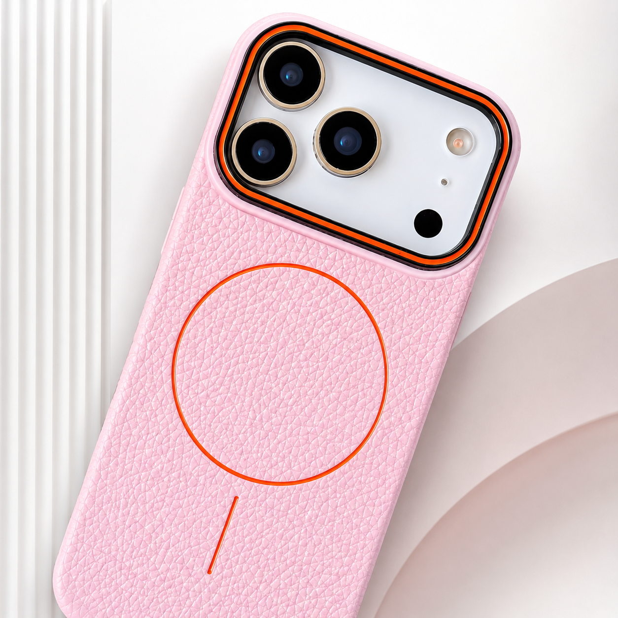 P086 Funda Iphone Simil Cuero Premium Magsafe