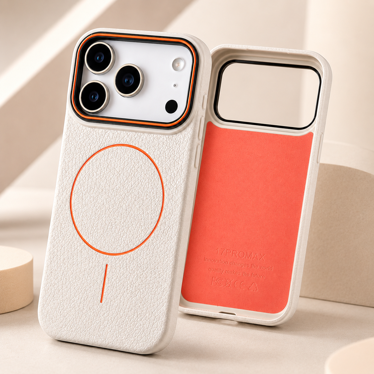 P086 Funda Iphone Simil Cuero Premium Magsafe