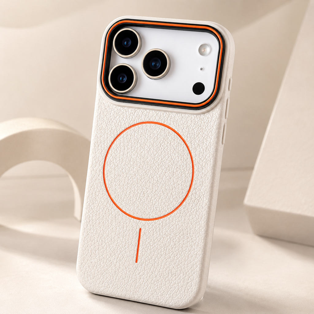 P086 Funda Iphone Simil Cuero Premium Magsafe