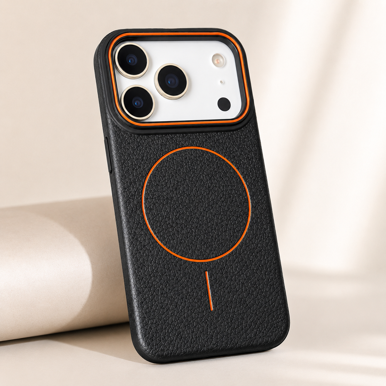 P086 Funda Iphone Simil Cuero Premium Magsafe