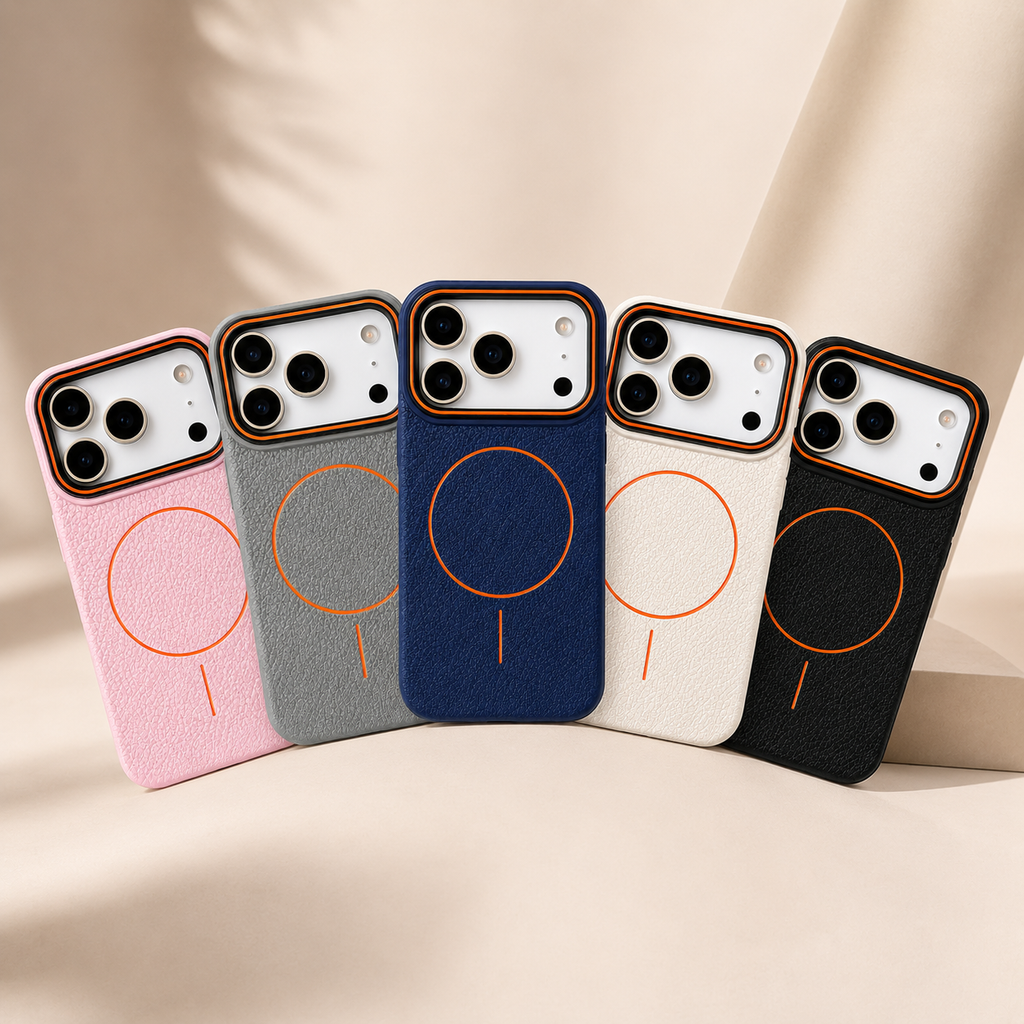 P086 Funda Iphone Simil Cuero Premium Magsafe